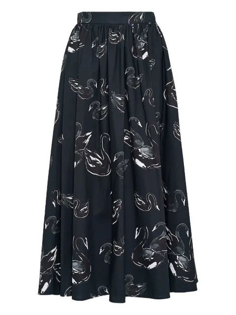 MSGM swan-print midi skirt