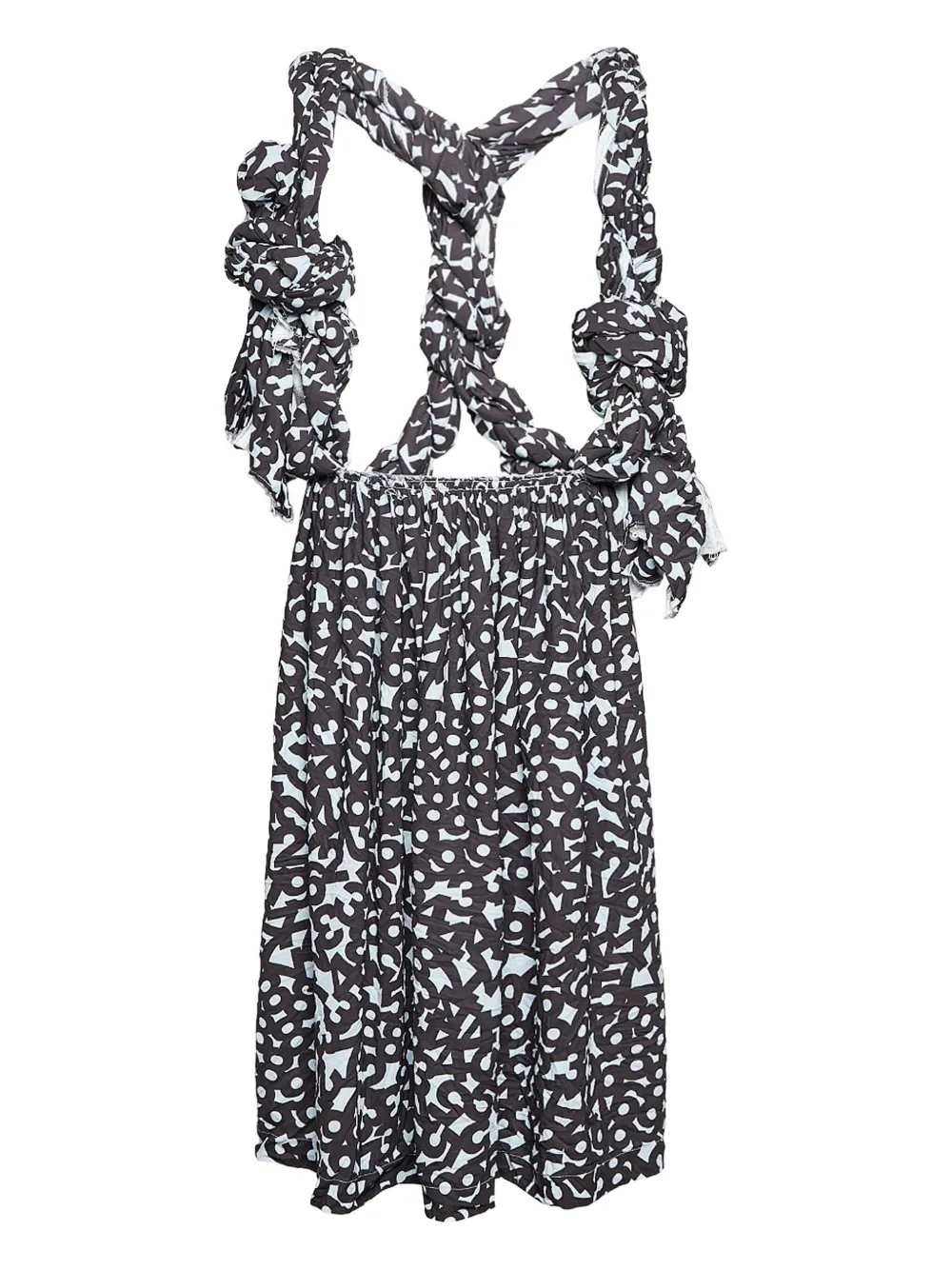 Comme Des Garçons printed midi pinafore dress - ブラック Comme Des Garçons printed midi pinafore dress - ブラック