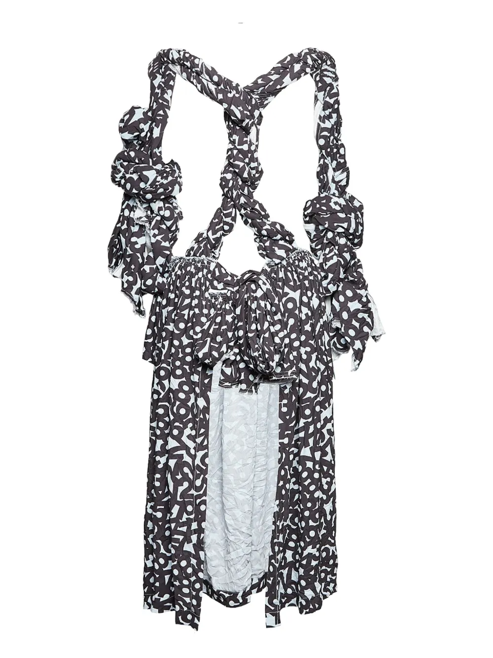 Comme Des Garçons Midi-jurk met print - Zwart