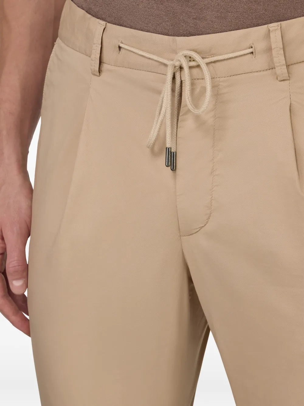 Boggi Milano Broek met trekkoordtaille Beige