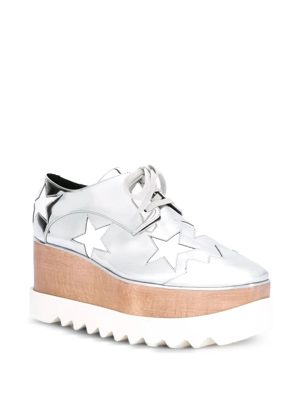 Stella McCartney Elyse Stars Mirror sneakers met plateauzool Zilver