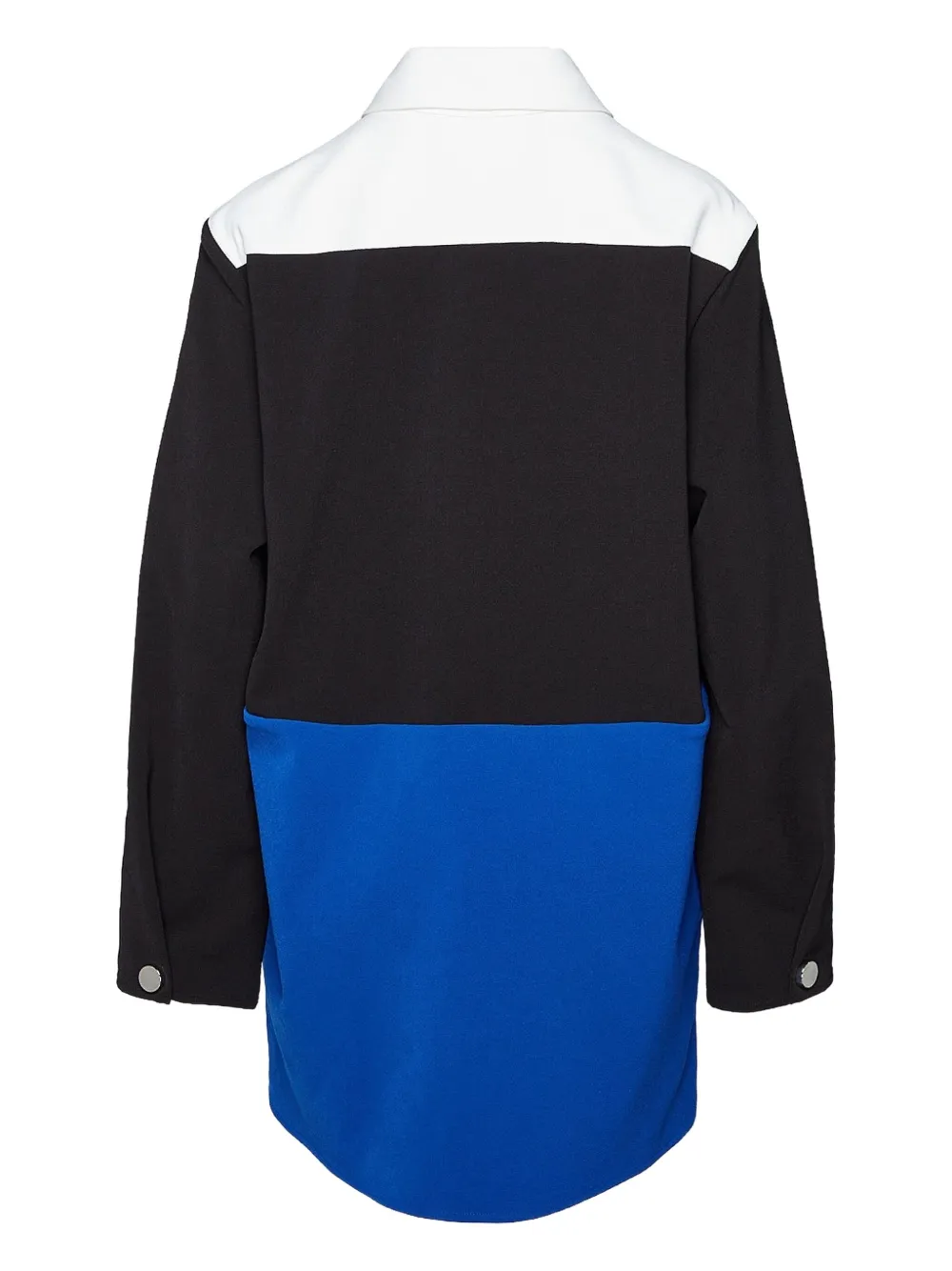 Raf Simons tri-colour panelled single-breasted coat Zwart
