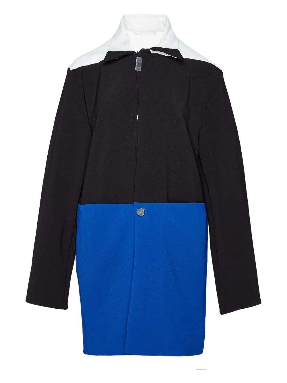 Raf Simons tri-colour panelled single-breasted coat Zwart