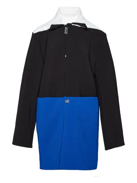 Raf Simons tri-colour panelled single-breasted coat