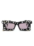 Kuboraum R2 chain-link rectangle sunglasses - Black