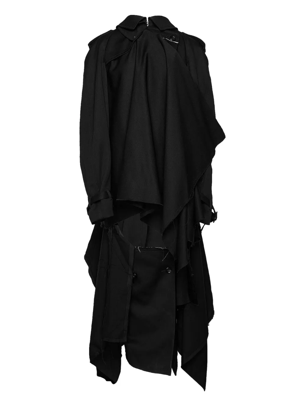 Comme Des Garçons Geknoopte gedrapeerde jas Zwart