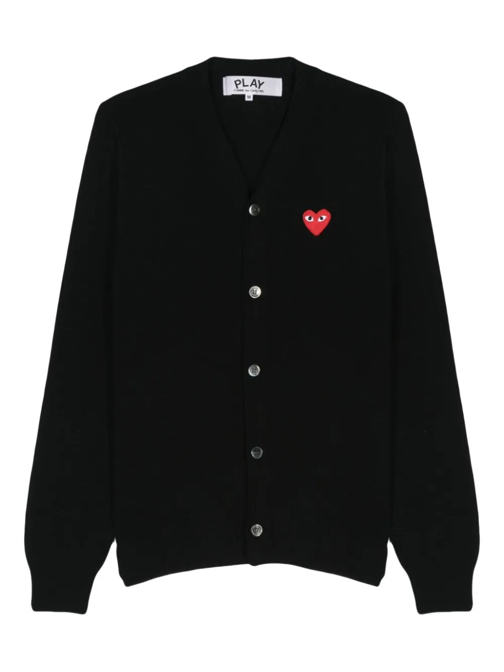 Comme Des Garçons Play Vest met rood hart embleem Zwart