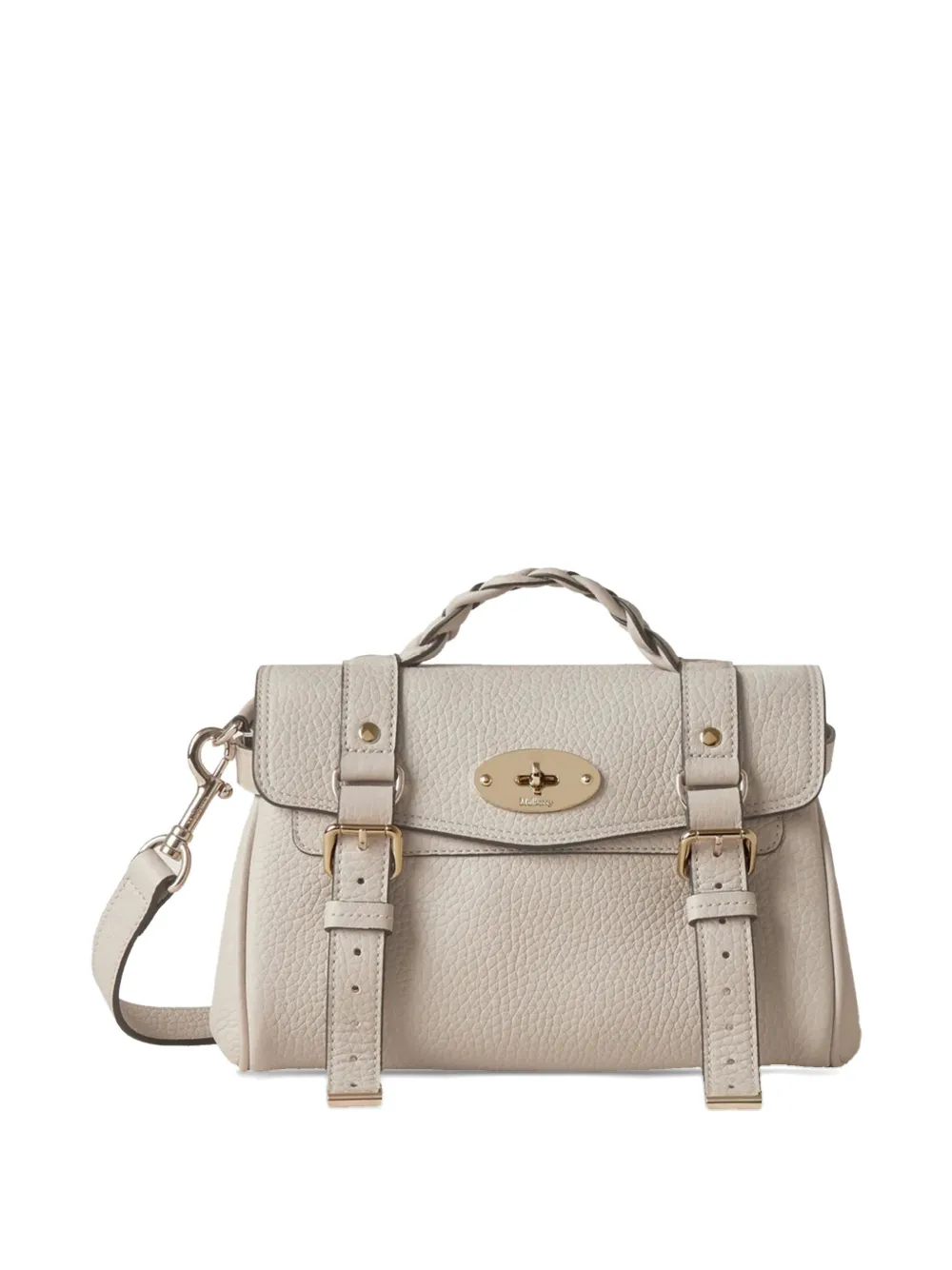 Mulberry mini Alexa braided-handle buckle bag Beige