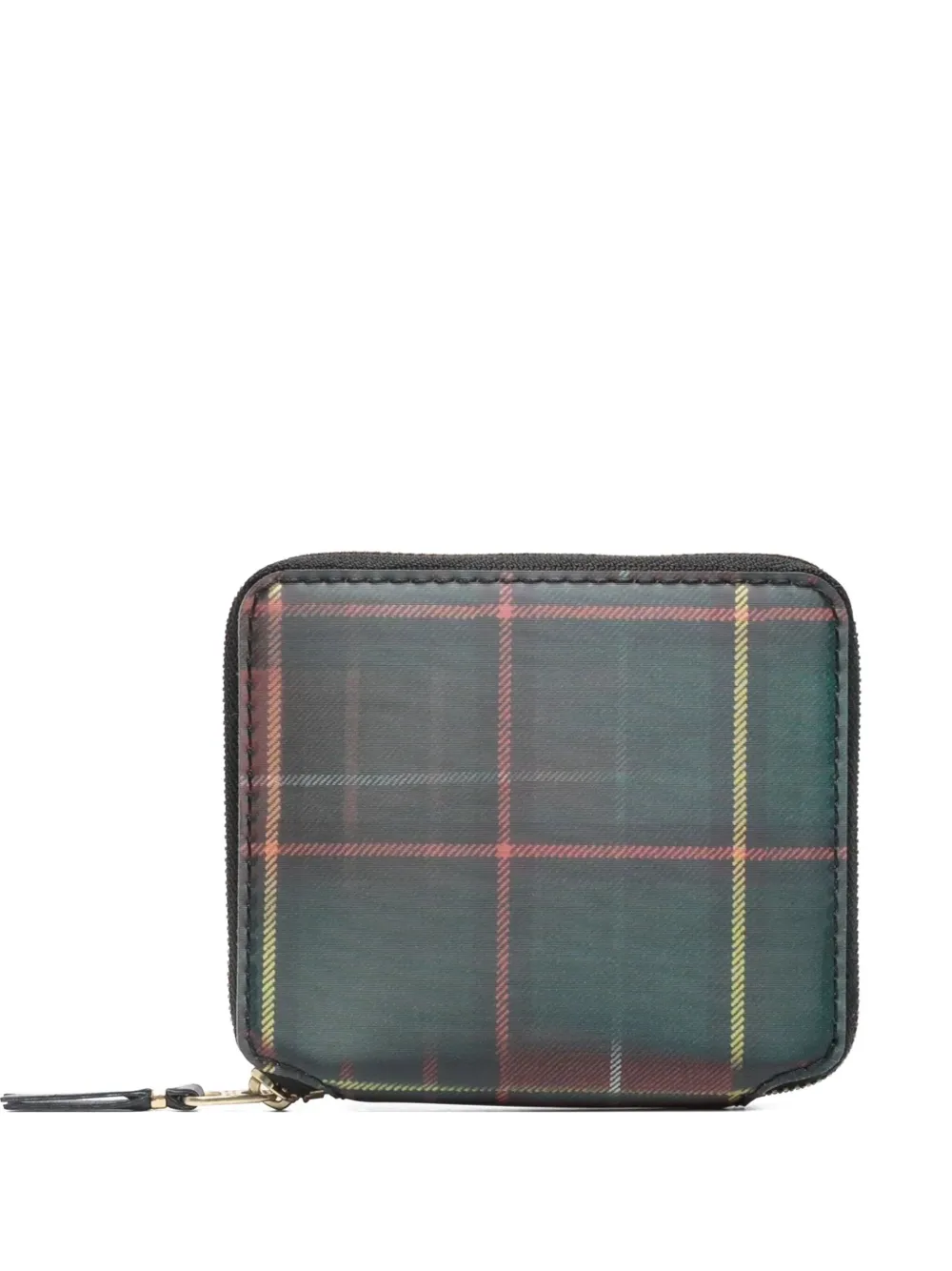 Comme Des Garçons Wallet Lenticular Tartan zipped wallet Groen