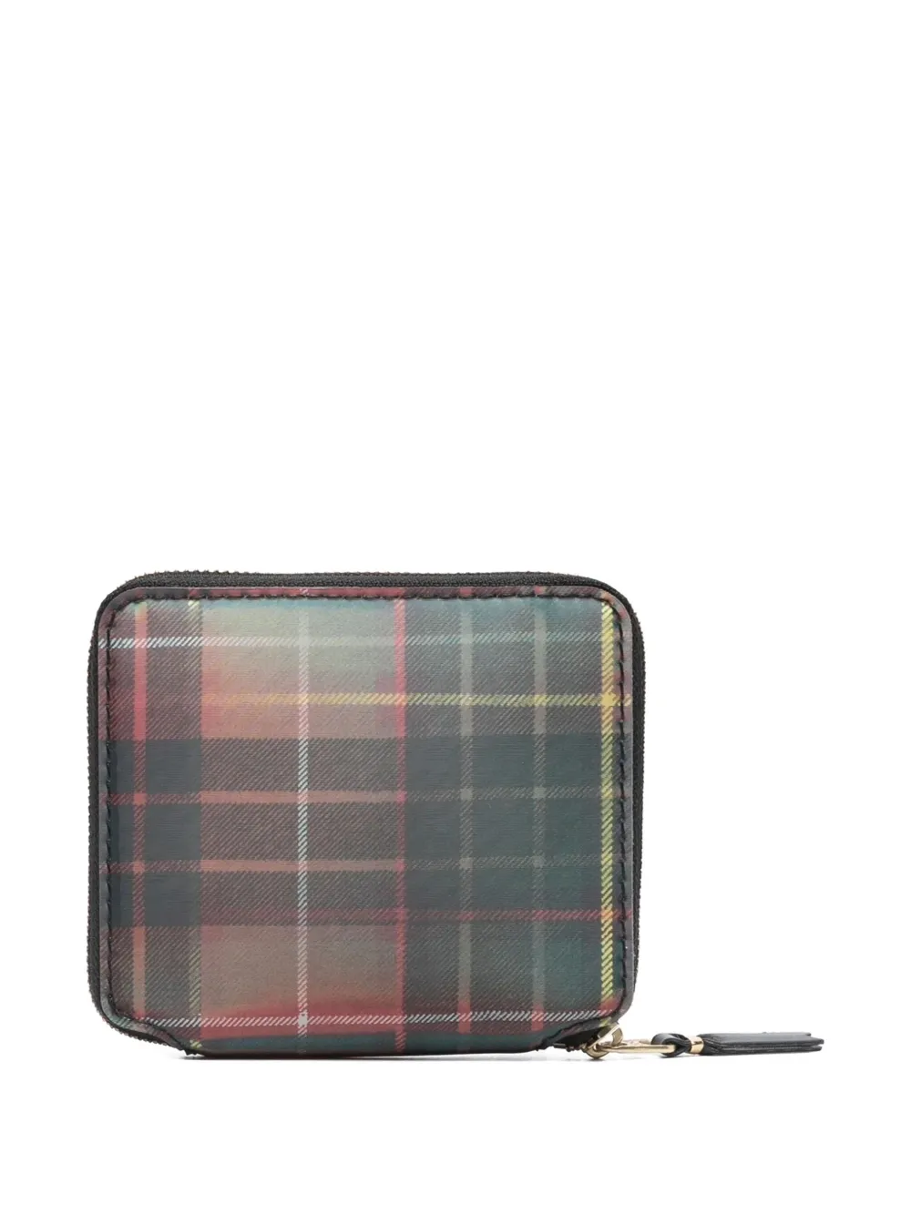 Comme Des Garçons Wallet Lenticular Tartan zipped wallet Groen