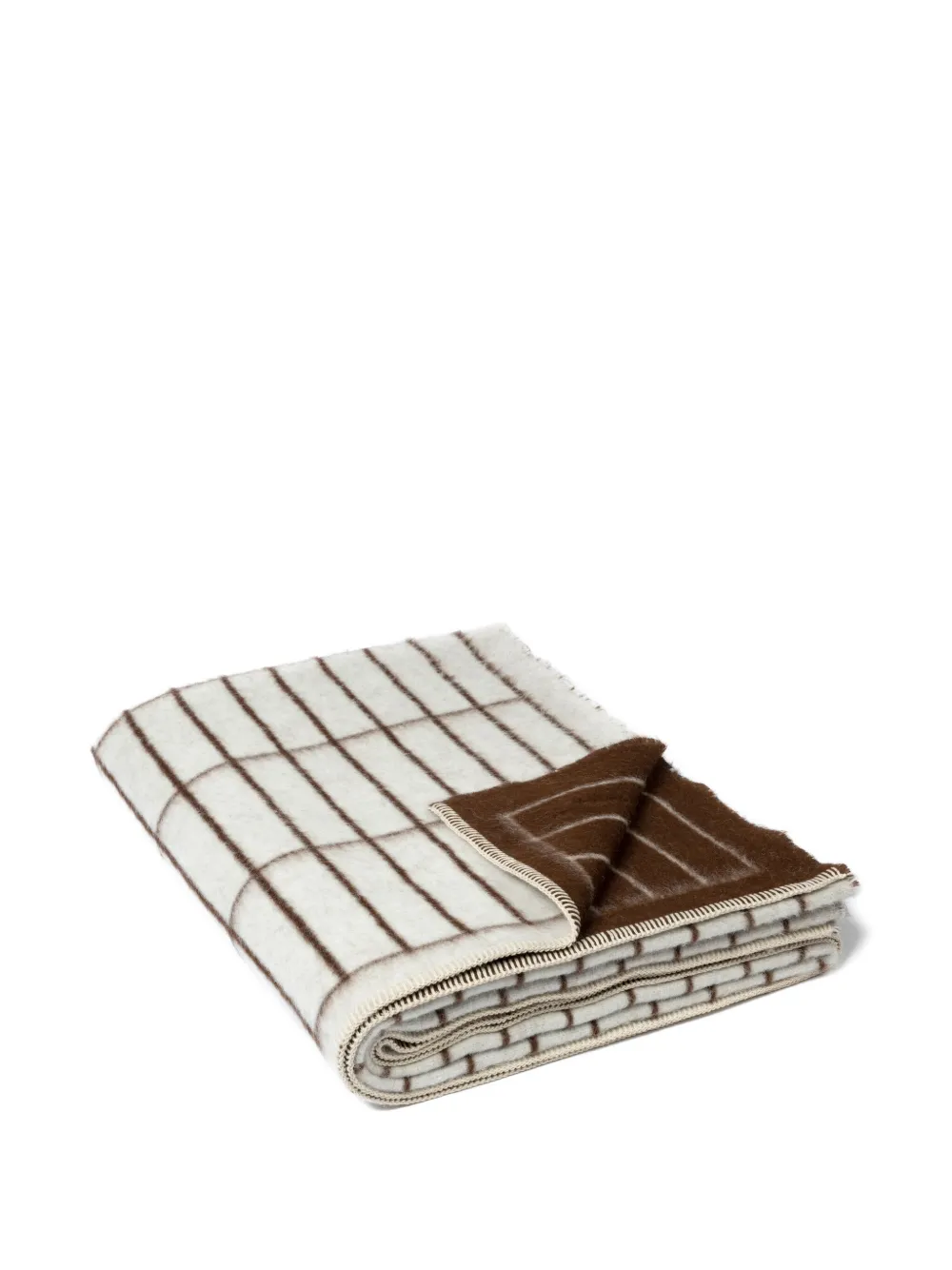 Blacksaw Grid-pattern Blanket In Brown
