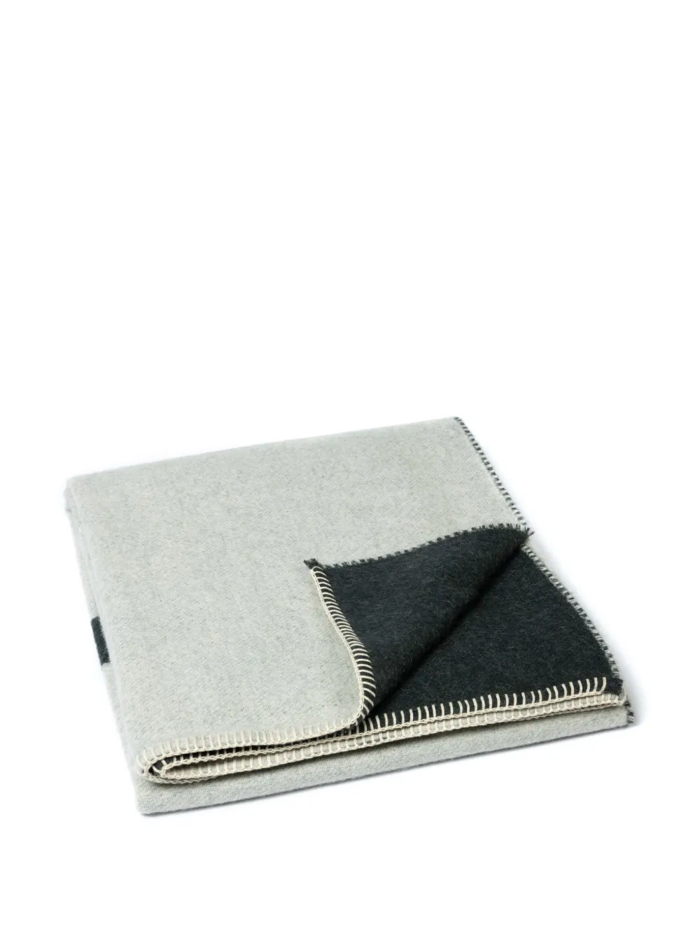 BLACKSAW Wollen deken met abstract patroon (178 cm x 135 cm) - Beige