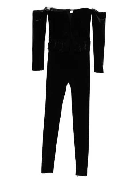 Alessandra Rich V-neck velvet jumpsuit