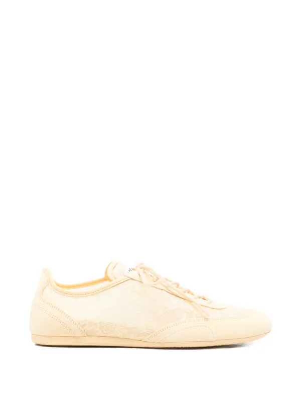 Jimmy Choo Sunny F Lace-overlay Low Sneakers in Yellow