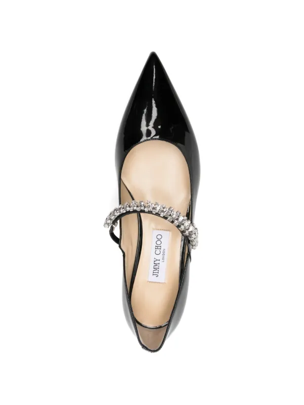 Jimmy Choo Bing crystal-embellished Flat Pumps | Black | FARFETCH GR