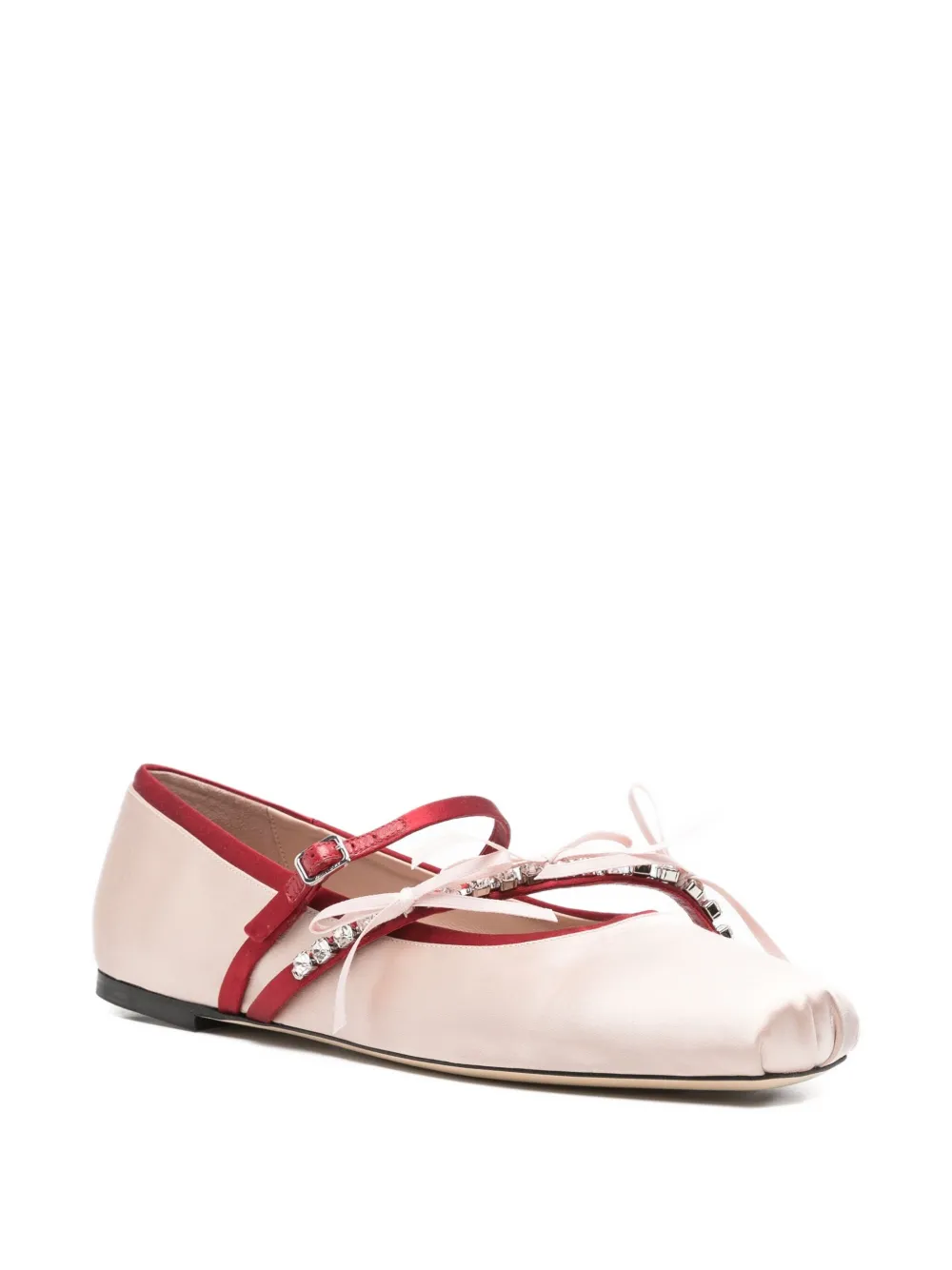 Jimmy Choo Loli satin bows ballerina flats - Beige