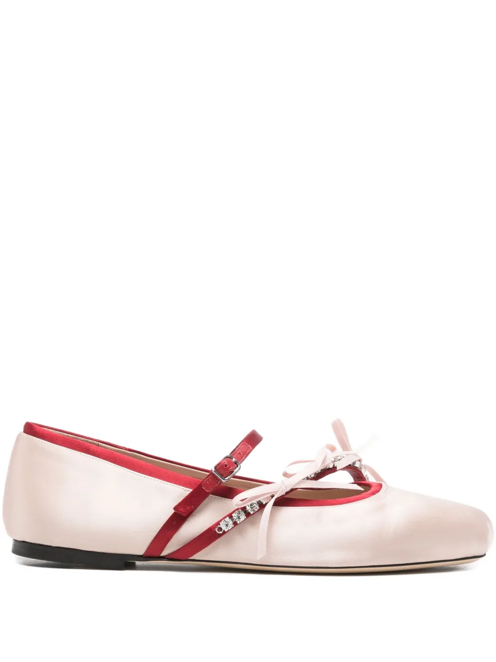 Jimmy Choo Loli Satin Bows Ballerina Flats In Pink