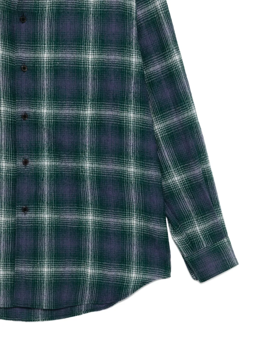 Auralee Airy Wool Check Shirt In Multi