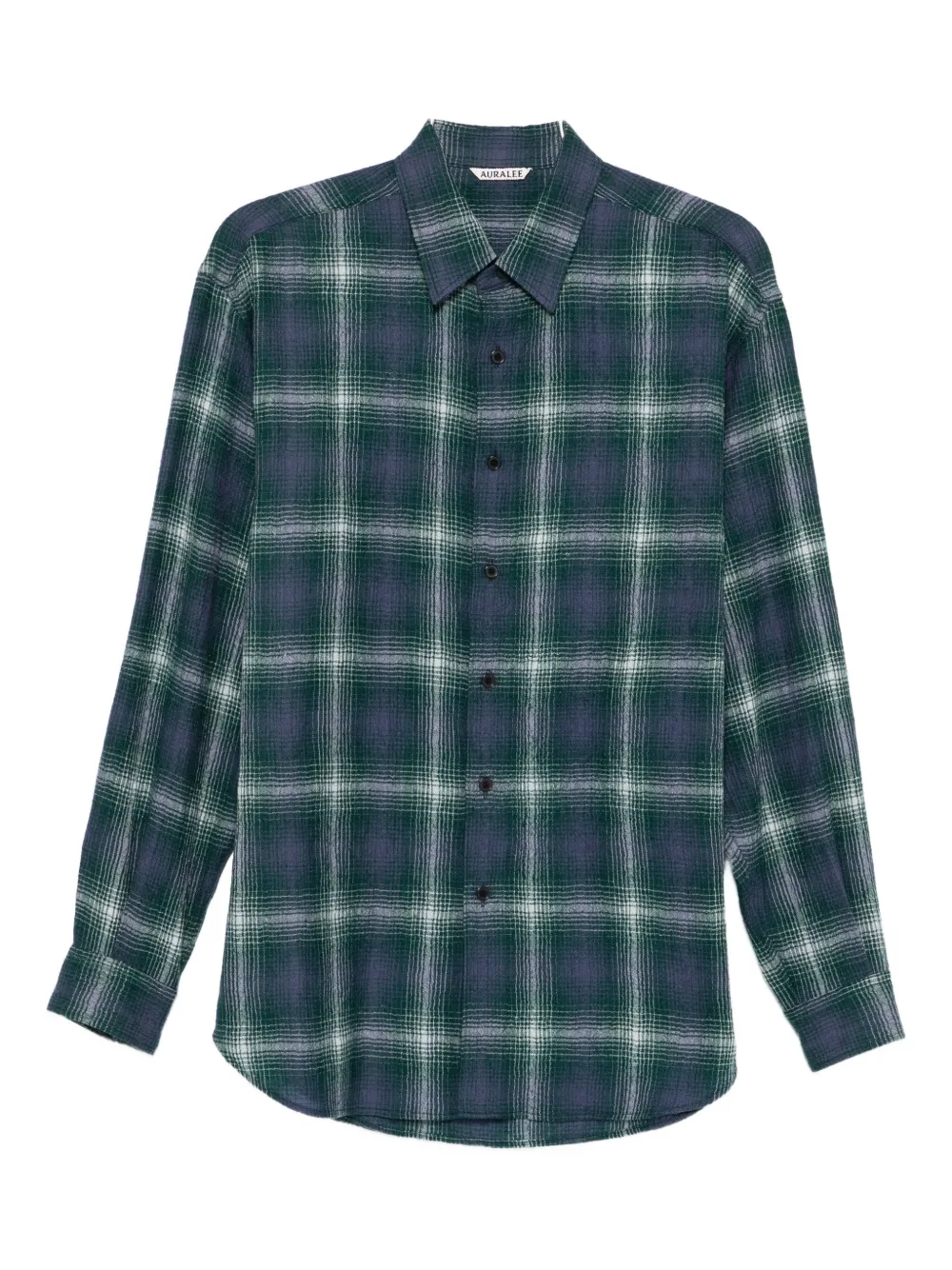 Auralee Airy Wool Check Shirt In Multi