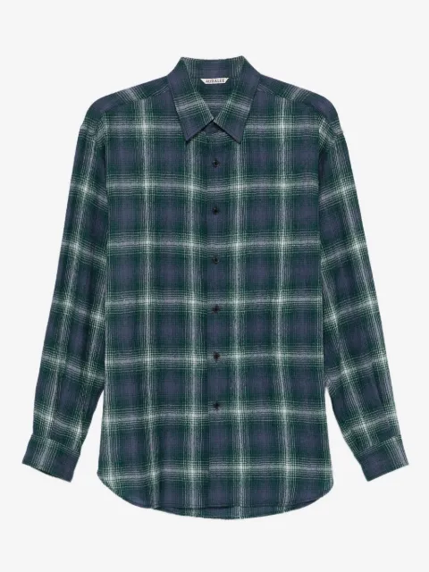 Auralee camisa Airy a cuadros 