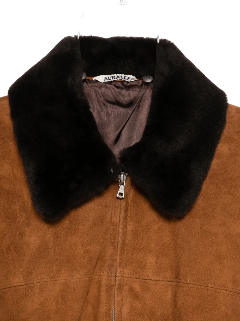 Auralee Suede Zip-up Jacket In Brown