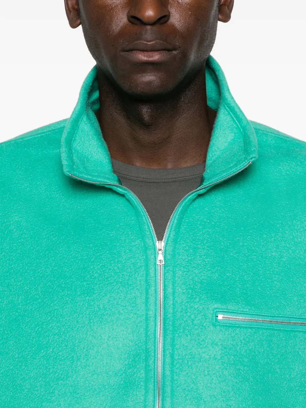 Auralee Half-zip Fleece Sweatshirt In Green