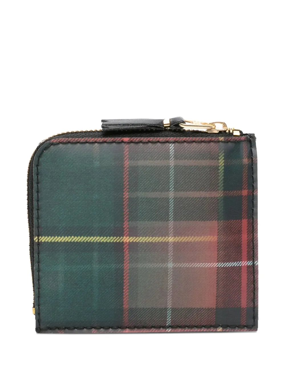 Comme Des Garçons Tartan Zip-around Wallet In Green