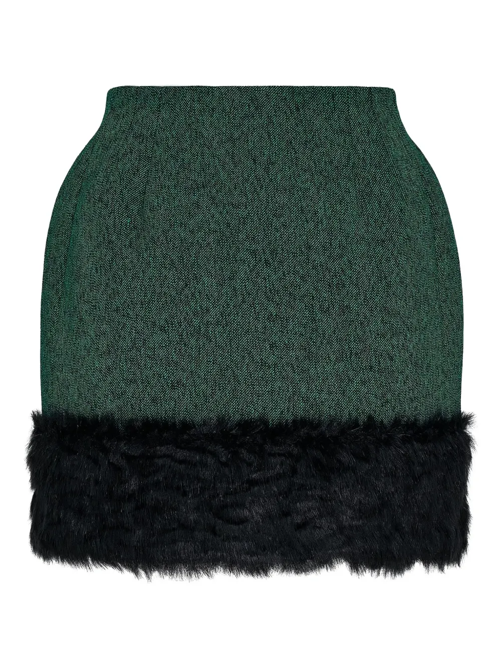 MSGM faux fur-trimmed skirt Groen
