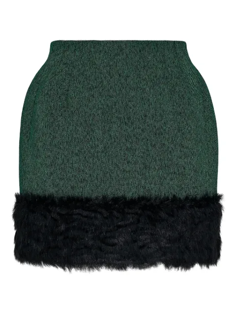 MSGM faux fur-trimmed skirt