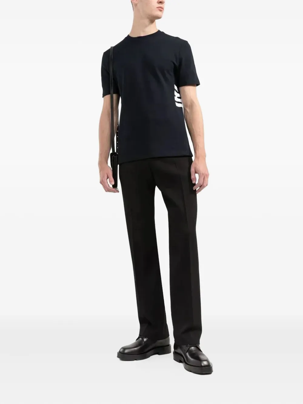 Thom Browne T-shirt met vier strepen Zwart