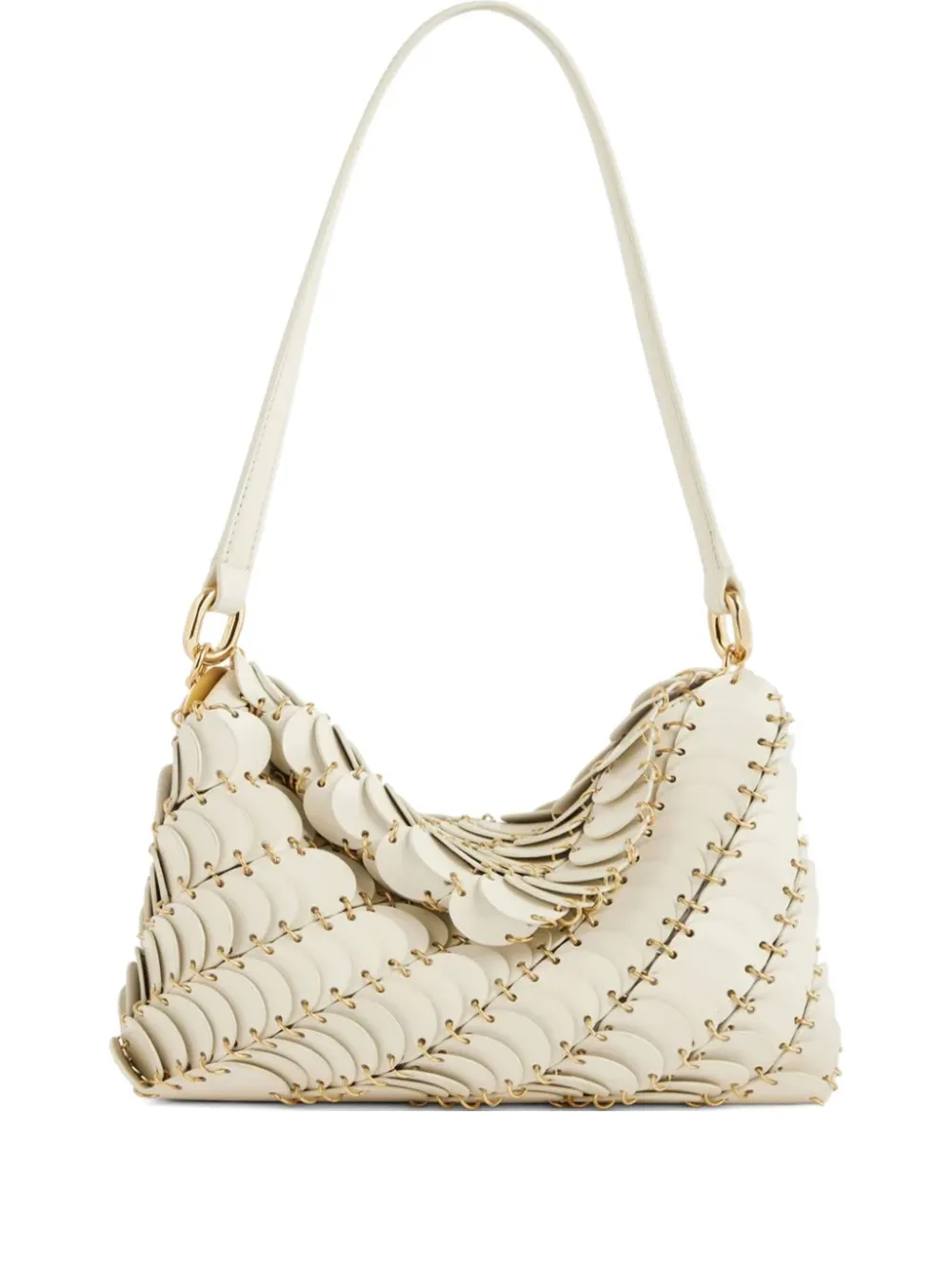 Rabanne Schoudertas met schaaldetail Beige