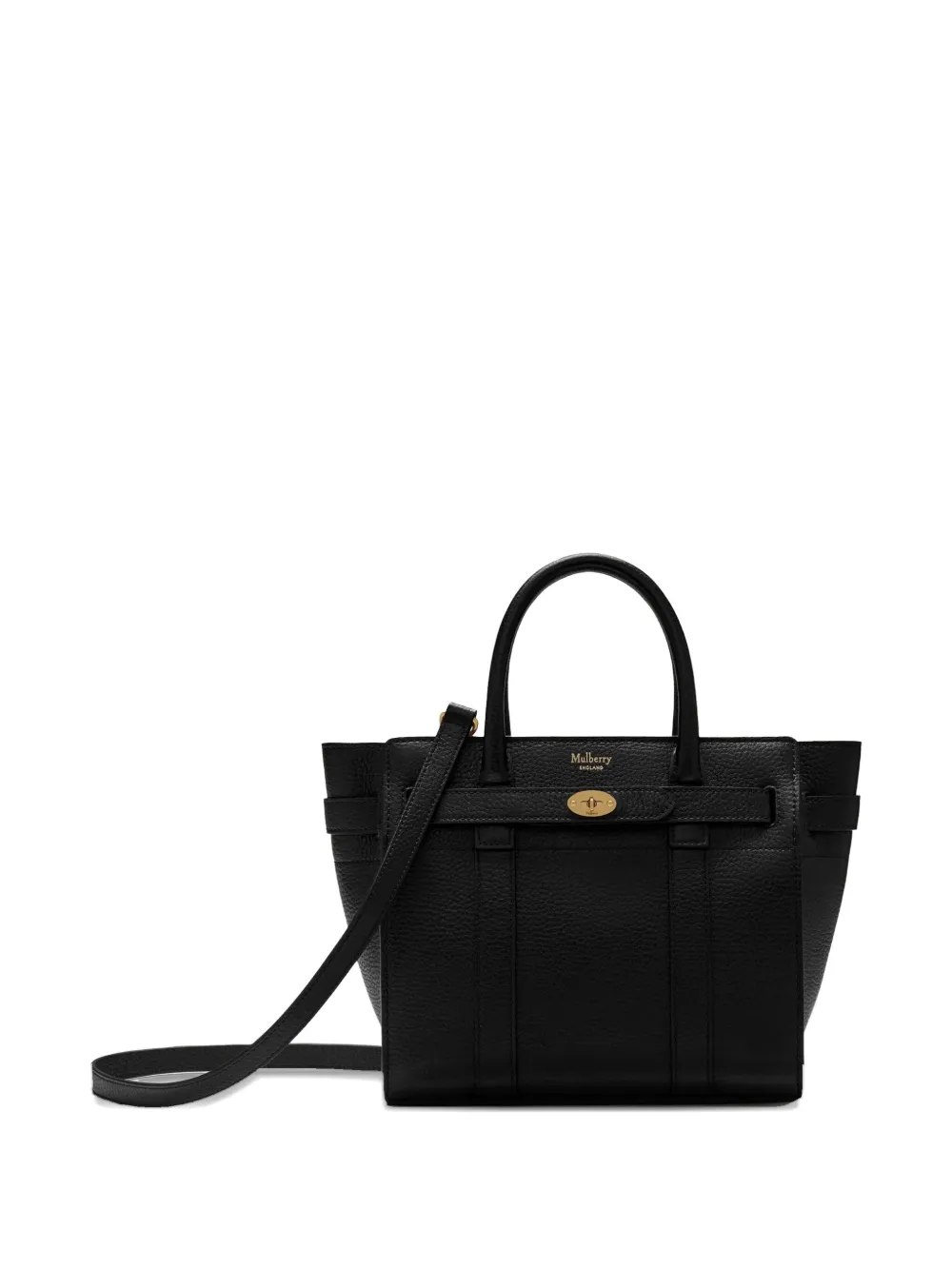 Mulberry mini Bayswater grain leather shoulder bag Zwart