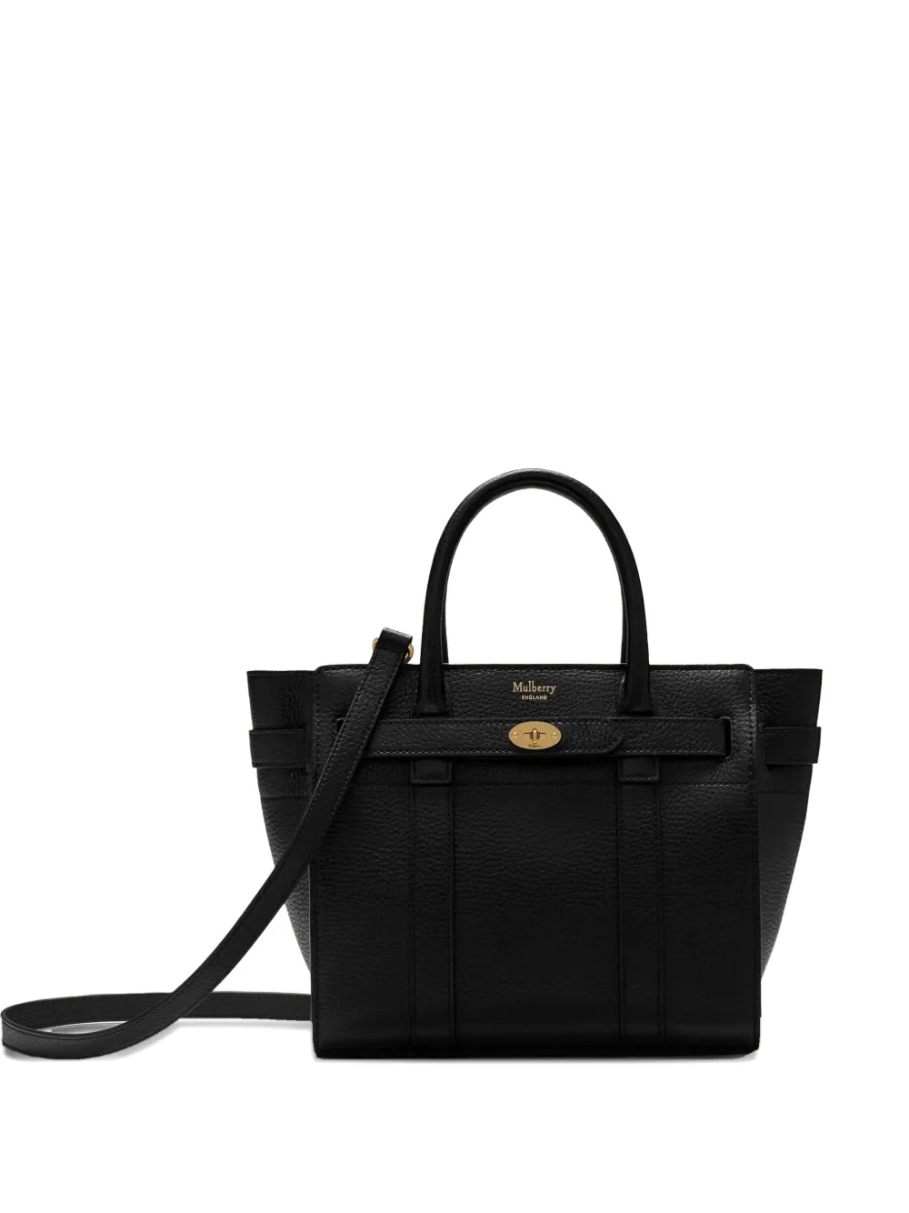 Mulberry mini Bayswater grain leather shoulder bag Zwart