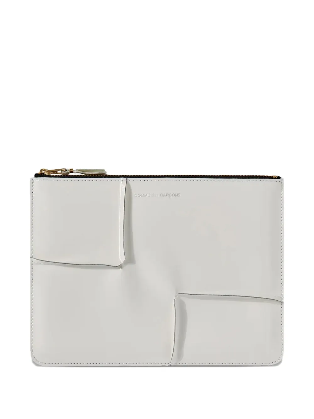 Comme Des Garçons Wallet Reversed Hem zip wallet Wit