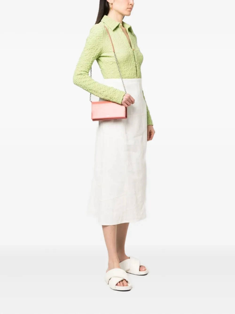 Jil Sander Chain-strap Leather Crossbody Bag In Pink