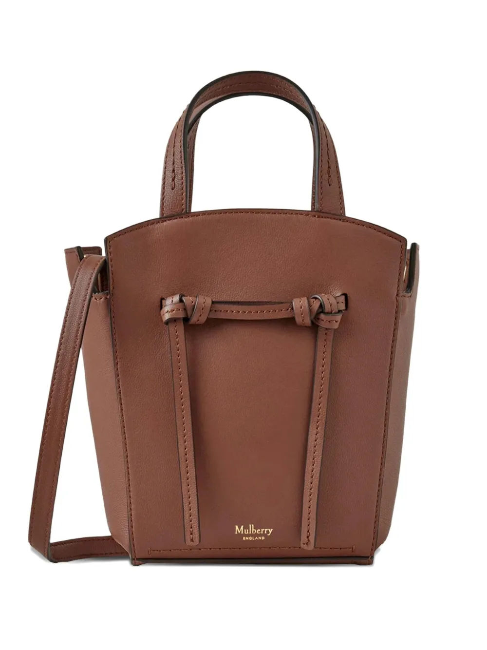 Mulberry Mini Clovelly Knotted-straps Bag In Brown