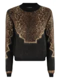 DONDUP leopard-print geometric-pattern sweater - Brown