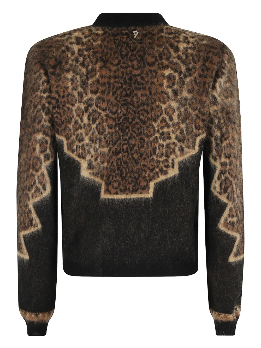 DONDUP leopard-print geometric-pattern sweater Bruin