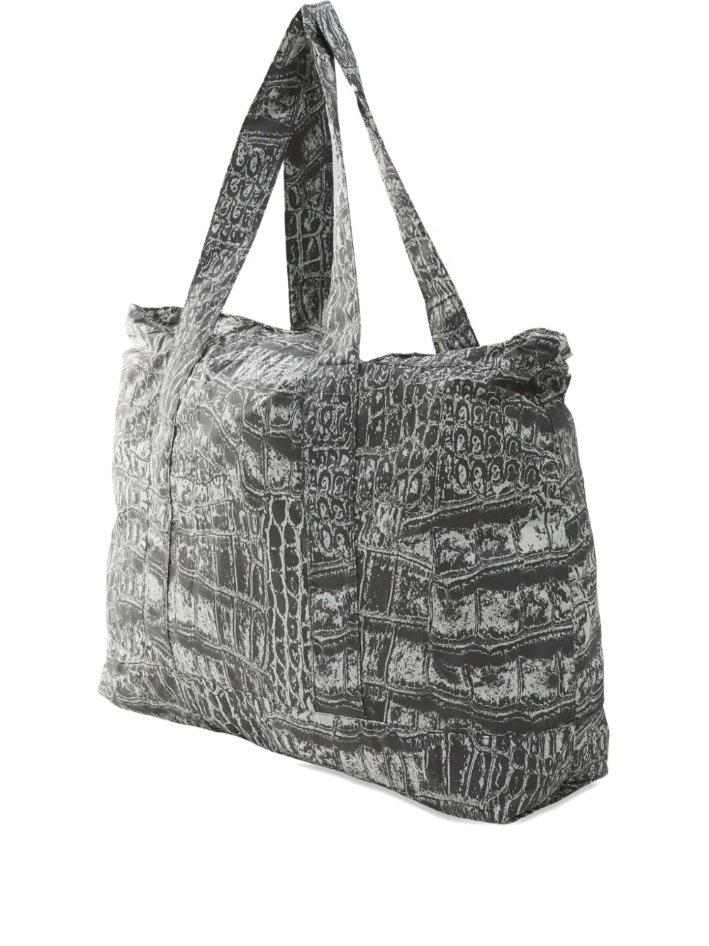 Adidas By Stella Mccartney Crocodile-print Tote Bag In Gray