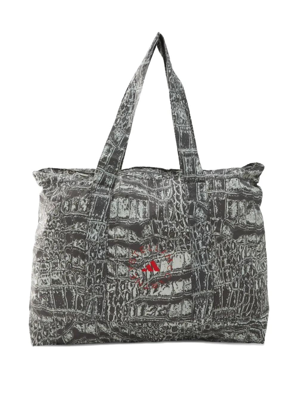 Adidas By Stella Mccartney Crocodile-print Tote Bag In Gray