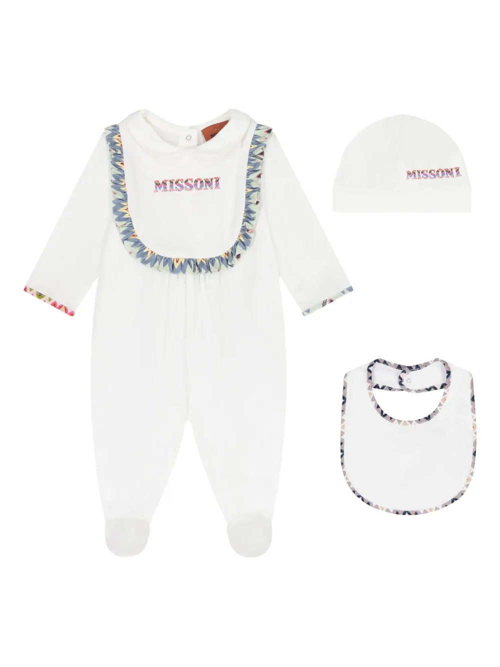 Missoni Kids Babypakje met geborduurd logo Wit
