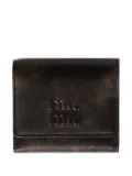 Miu Miu small logo-embossed leather wallet - Brown