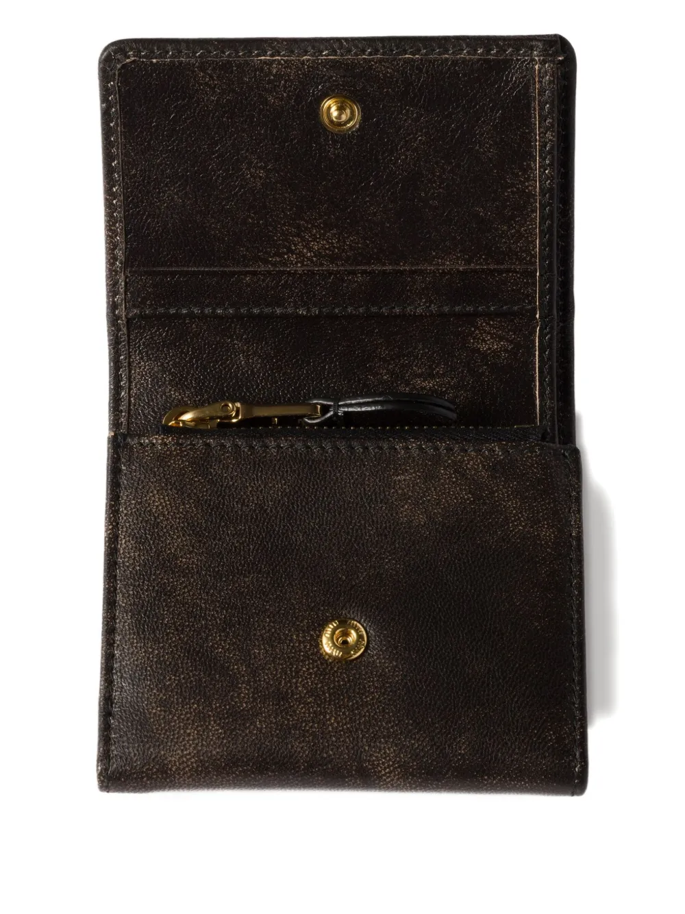 Miu Miu Small Logo-embossed Leather Wallet In Brown