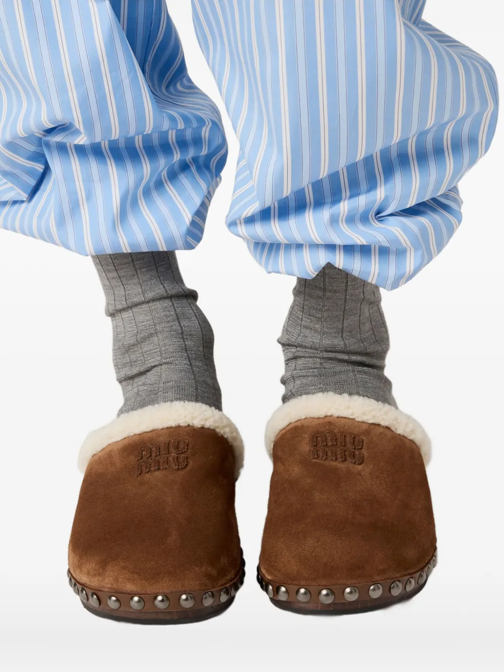Miu suede mules Brown
