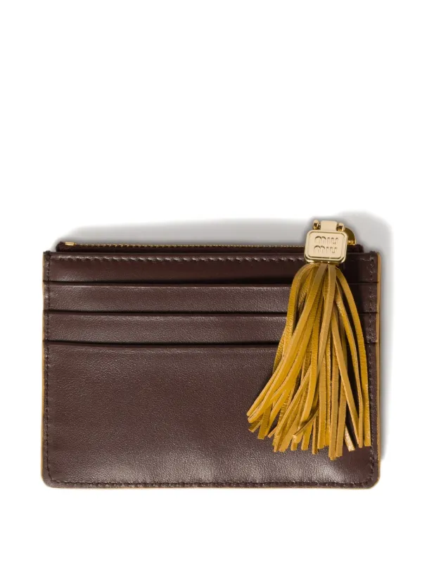 Miu Miu tassel-detail Card Holder Brown FARFETCH IN