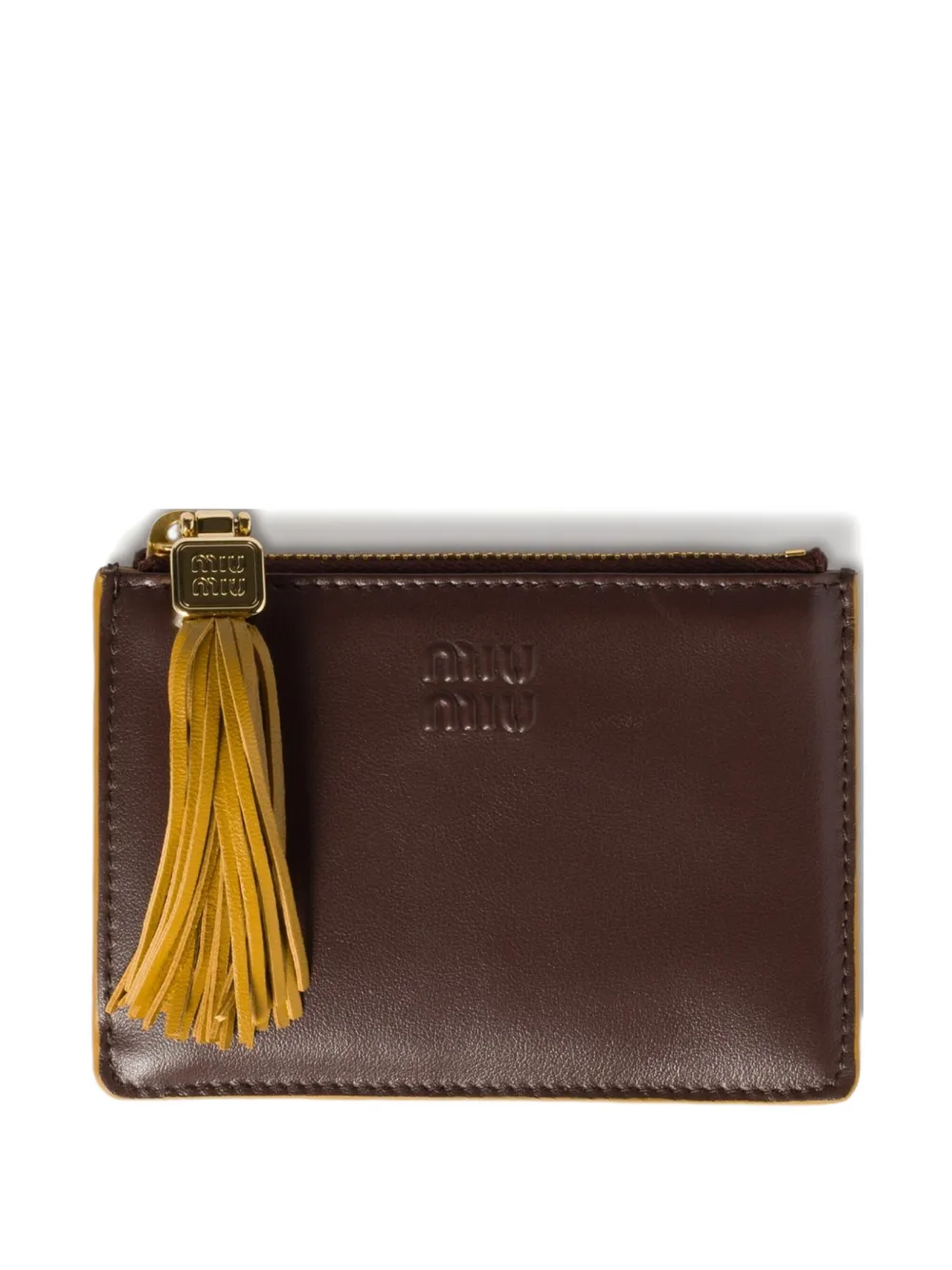 Miu tassel-detail card holder Bruin