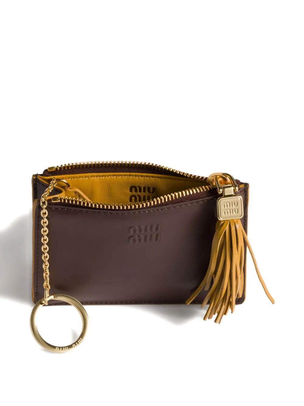 Miu tassel-detail card holder Bruin