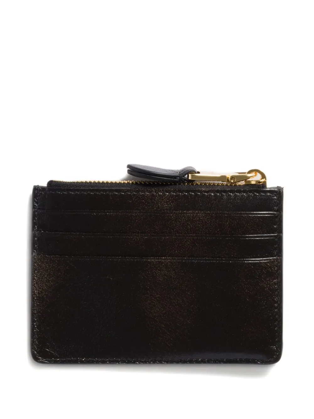 Miu logo-embossed leather card holder Bruin