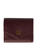 Miu Miu small logo-plaque leather wallet - Red