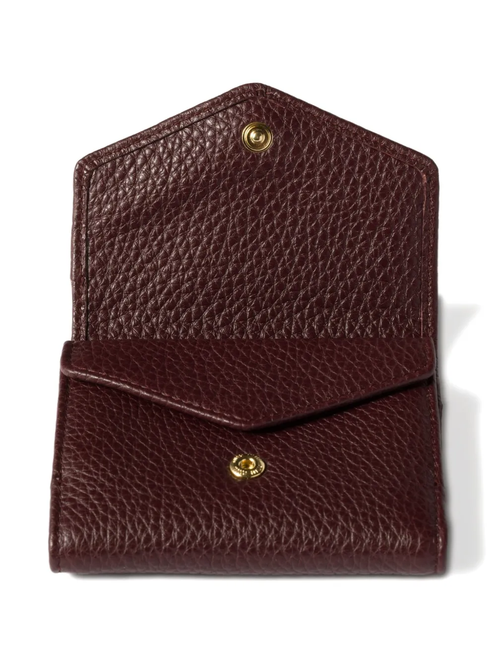 Miu small logo-plaque leather wallet Rood